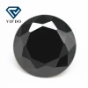 The factory wholesale round shape black color cubic zirconia loose stone artificial gems 0.8-20mm synthetic CZ diamond