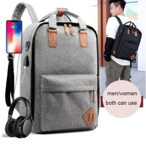 The new 3pcs sets USB charging backpack style for college students leisure travel computer bags