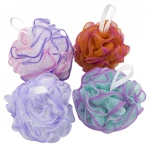 Three-color fabric bath loofah wholesale high quality baby bath sponge exfoliating scrub bath sponge shower for adult