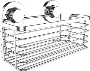 Rectangle Shower Caddy Shelf, Suction Cup, Aluminum Shower