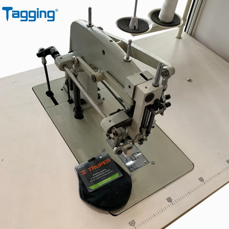 TM2001 Cotton Thread Tagging Machine 2 Knitting 1 Thread Pneumatic Tagging Machine String For Socks Labeling Machine