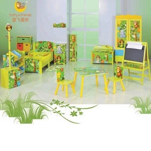Toffy &amp; Friends Wooden Toddle Bed Kids Single Bed in Jungle design