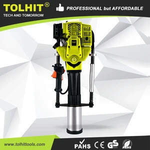 TOLHIT 100mm Portable Petrol Hammer Piling Driver Handheld Gasoline Power Post Driver