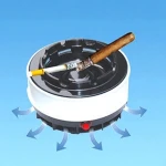 Tolly T023AP Simple Design Custom Logo Round Shape Standing Smokeless Ashtray