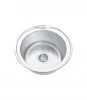 Top mount round stainless steel sink basin, Custom size high grade  small commercial hotel kitchen stainless steel sink