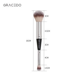 Top Rated 2 in 1 Black Foundation Flat Double Sided Double Ended White Hair Single Makeup Brush