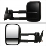 Towing mirror for Silverado/Sierra Pair of Black Powered + Heated Glass + Manual Extenable Side Towing Mirrors