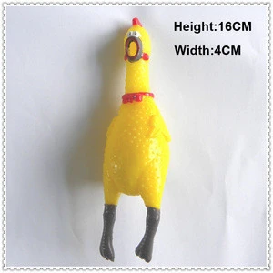 TPR Rubber Sticky Animal Yellow Chicken interesting shrilling toys egg customized cute stress ball