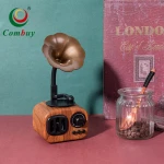 Trumpet gramophone hand cranked classic mini music box gift