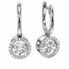 Unique Dancing Diamond Jewelry Zircon Stone Jewelry 925 Sterling Silver band Wedding CZ Stud Zirconia Drop Earrings