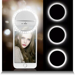 Universal Portable Selfie 36 LED Ring Flash Light Mobile Phone Clip