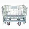 Warehouse stackable  pallet cages/box steel storage wire mesh cage