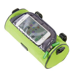 Waterproof travel bike bicycle front frame bag with transparent screen touch phone holder