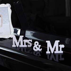 Wedding Decorations Marriage Decor White Letters Mr &amp; Mrs Birthday Party Present Table Centrepiece