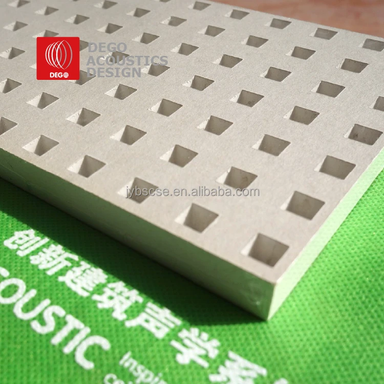Buy White Ceiling Tile Perforated Acoustic Gypsum Board With Moisture Resistance from Jiangyin