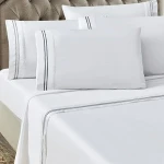 White Embroidery Hotel Bedding set Queen/King  Luxury Bed set Flat sheet Duvet cover Hotel Bedlinen set