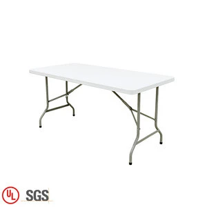 White HDPE Resin Plastic Folding Dining Table