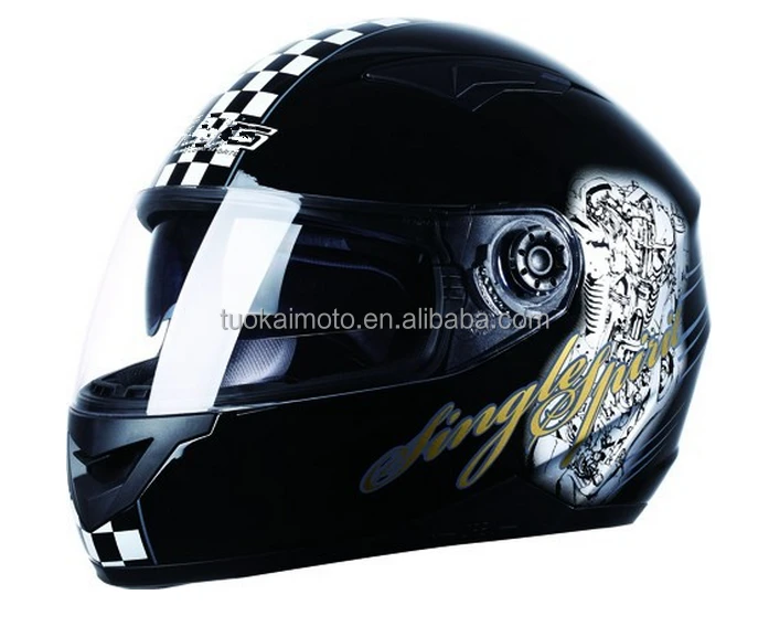white motorcycle helmet ece double visor full face moto cross helmet (TKH-809)