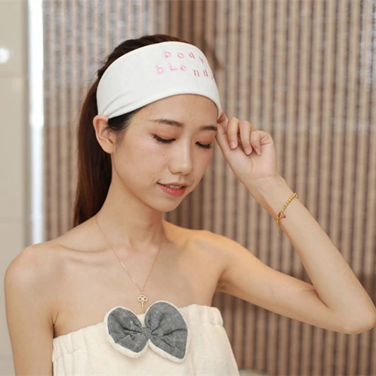 white nylon custom spa wide headband