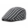 Wholesale 100% cotton peaked cap strip design sport caps British style