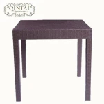 Wholesale China  furniture square plastic rattan dining cafe snack outdoor garden table