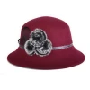 Wholesale china supplier formal hats customized female camo fur ball wool bucket hat