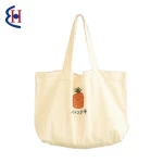 Wholesale eco friendly 2020 new produce custom logo printing zipper yellow cute cotton canvas tote bag