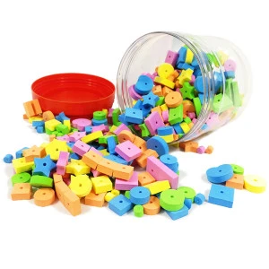 Wholesale educational diy toy handmade kinder spielzeug eva foam lacing beads for kids toy