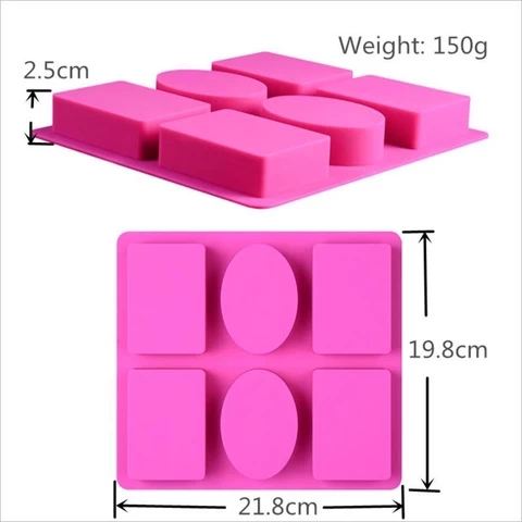 Wholesale Handmade Silicone Soap Molds DIY Baking Rectangle Silicone Soap Molds Mixed Patterns Soap Making Supplies