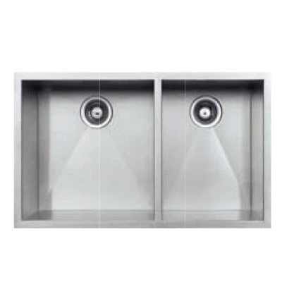 Wholesale Italian double bowl 304 stainless steel hand made kitchen sink for mansion villa project  D3320B