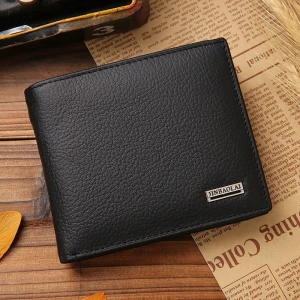 Wholesale Man Luxury Wallet Purse Short Male Clutch Leather Wallet Money Bag Mens Genuine Leather Wallet