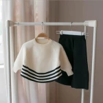 Wholesale   New Knitted Sweater + Pants 2pcs Outfits Baby Girls Clothing Sets