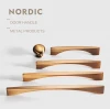 Wholesale Nordic modern zinc alloy handles and knobs yellow bronze wardrobe drawer handle Z-2255