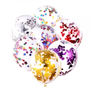 Wholesale Party Supplies Decoration Transparent Latex Balloons with Shiny Round Confetti Free Shipping