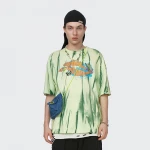 Wholesale Point Ink Tie-Dye Print Mens T-shirt Fashion Hip-Hop Loose T-shirt Oversized Tees For Male