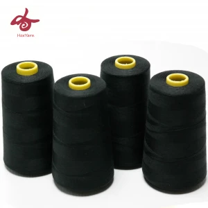 Wholesale Sewing Supplies Black 100%Polyester 40/2 Staple Fiber Sewing Thread in Bluk