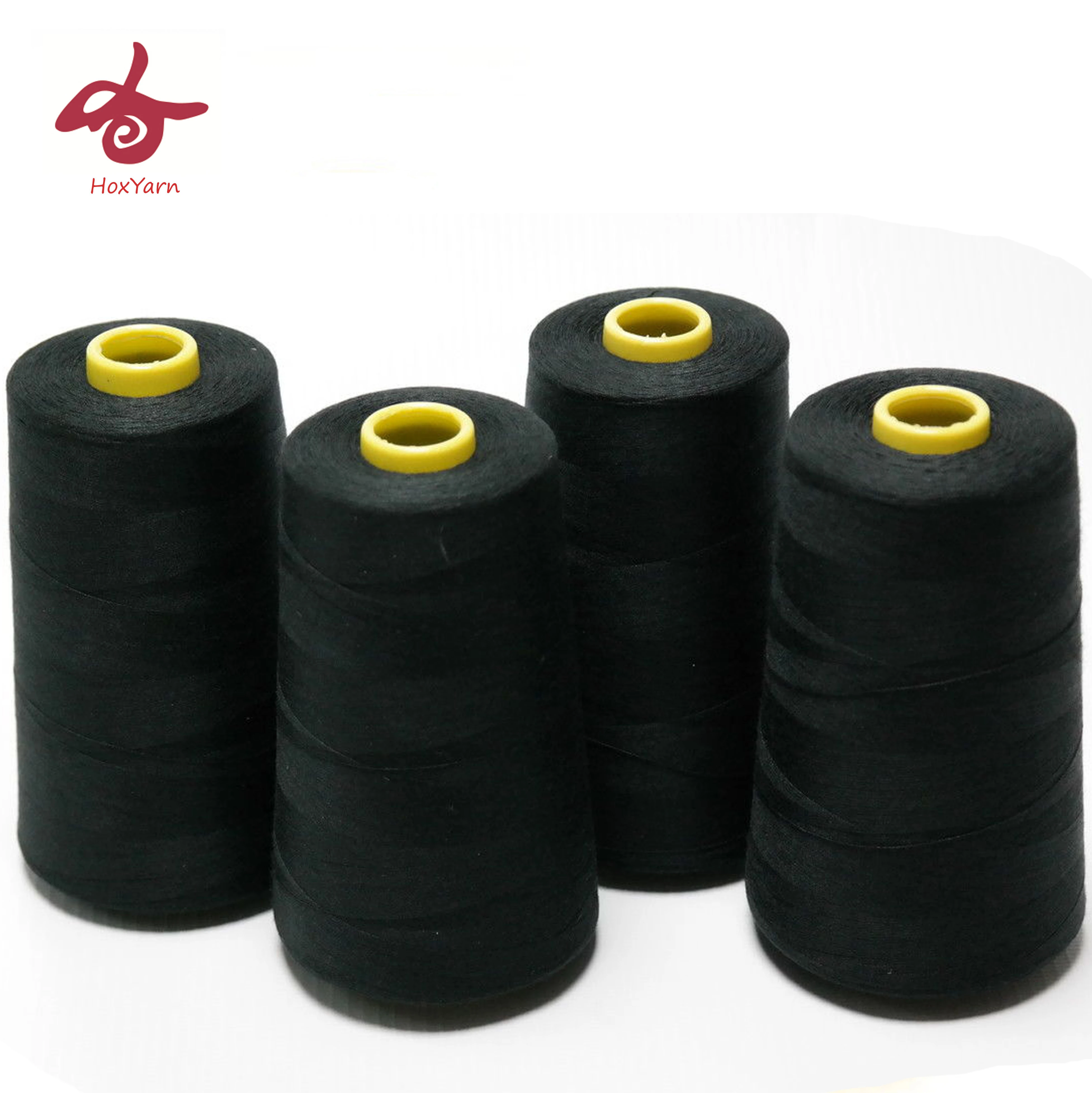 Wholesale Sewing Supplies Black 100%Polyester 40/2 Staple Fiber Sewing Thread in Bluk