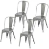 Wholesale Stacking Modern Industrial Metal Dining Chairs (Silver)