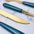 Import Wholesale wedding party flatware gold dinner knife fork spoon set green ceramic handle cutlery stainless steel from China