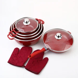 Wholesales  Dessini Set 12pcs Stone Non-stick Ceramic die cas cookware set pots and pans