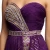 Import Women&#039;s Purple Rhinestone Beaded Sheer-overlay cocktail dress, formal gown homecoming prom dress from China