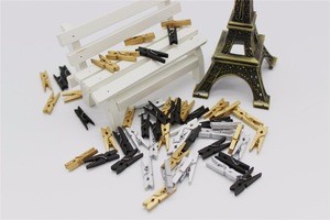 Wood Craft Clothespins 25mm silver/gold/black Mini Clothes Pins Photo Clips Paper Peg