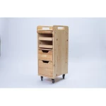 Wood Portable Hair Dressing Trolley Hair Stylist Trolley