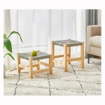 Wooden chair modern foot stool rattan stools&ottomans stool wood