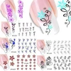 XF1001-1250 custom wholesale full cover french manicure Lace flower water transfer nail art sticker tips 2d watermark guide wrap