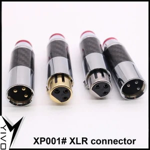 YIVO XSSH audio Female male 3 pins Carbon Fiber Pure Copper plated rhodium Gold XLR plug connector