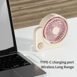 Yixuan Cordless Rechargeable Portable Usb Mini Desk Charger Computer Desk Fans Cooling Fan DesktopTable Fan For Home