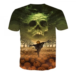 Yoycol Drop Shipping Custom Print Mens Pumpkin Halloween Screen Printed T-shirts Sublimation T Shirt Polyester T Shirt