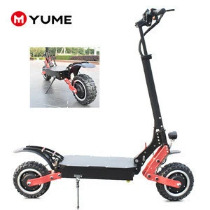 YUME  fast speed 2 wheel sit down 56000w dual drive electric scooter folding with 11 inch fat tire  60v electric scooter