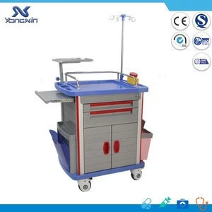 YX-ET850 Medical Hospital ABS Nursing Cart Trolley with Wheels